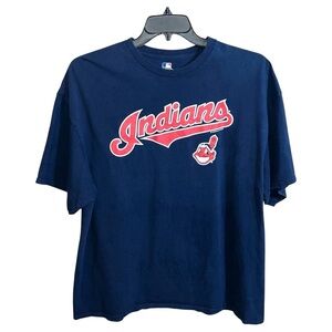 Genuine Merchandise Shirt Men’s Size 2XL Blue Red Cleveland Indians Short Sleeve